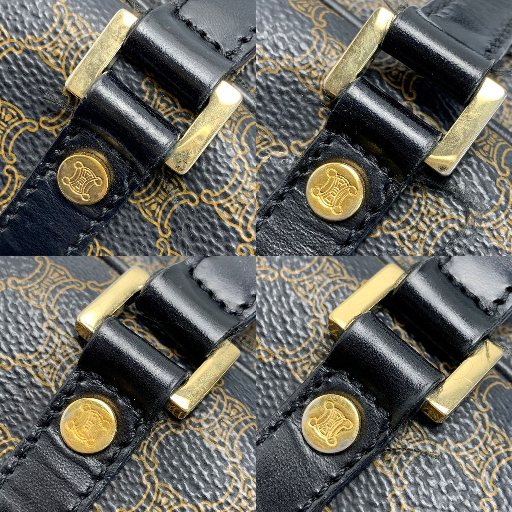 Celine Macadam Pattern Brown Drum Bag Gold Hardware — view 7