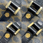 Celine Macadam Pattern Brown Drum Bag Gold Hardware — view 7