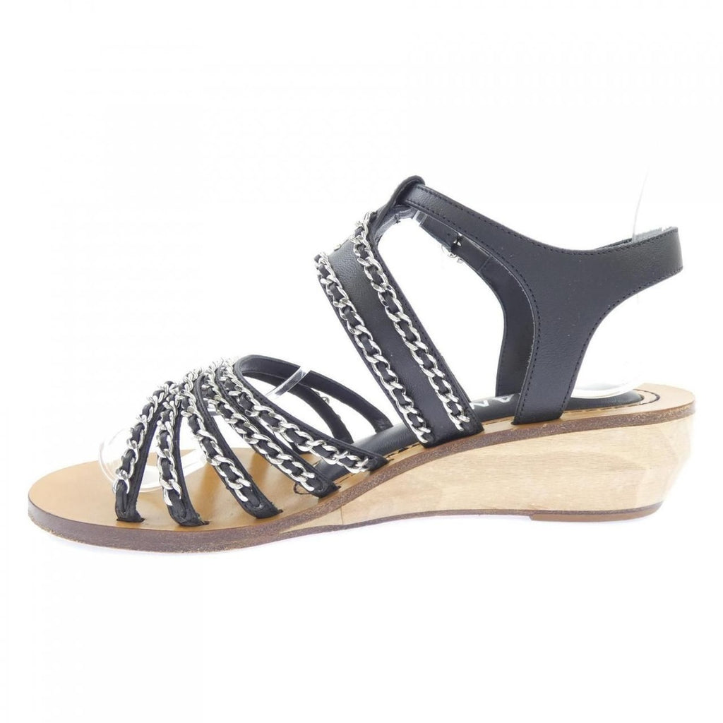 Chanel Sandals Lambskin Black — view 2