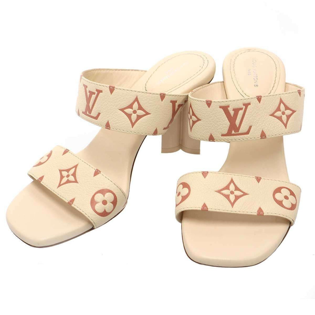 Louis Vuitton Silhouette Line Mule Monogram Empreinte Sandals Beige Pink 36.5