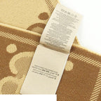 Gucci GG Jacquard Scarf Beige Brown Wool Shawl — view 5