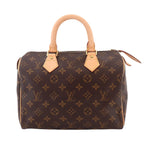 Louis Vuitton Monogram Speedy 25 Hand Bag Brown Gold
