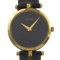 Gucci Sherry Line Gold Plated Quartz Analog Display Black Dial Watch