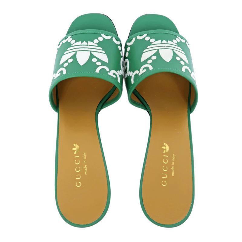 Gucci Adidas Collaboration Sandals Green Size 40 Mule Heel — view 7