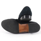 Gucci Vintage Horsebit Suede Leather Loafers Black Gold 6 — view 6