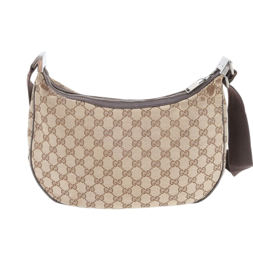 Gucci GG Canvas Leather Shoulder Bag Tote Hand Brown — view 2