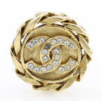 Chanel Coco Mark Earrings Chain Vintage Gold Plated and Rhinestone 23 27.7 — view 7