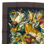 Hermes Scarf Carre 90 Gibiers Henri de Linares Hunting Birds and Beasts Brown — view 2