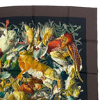 Hermes Scarf Carre 90 Gibiers Henri de Linares Hunting Birds and Beasts Brown — view 3