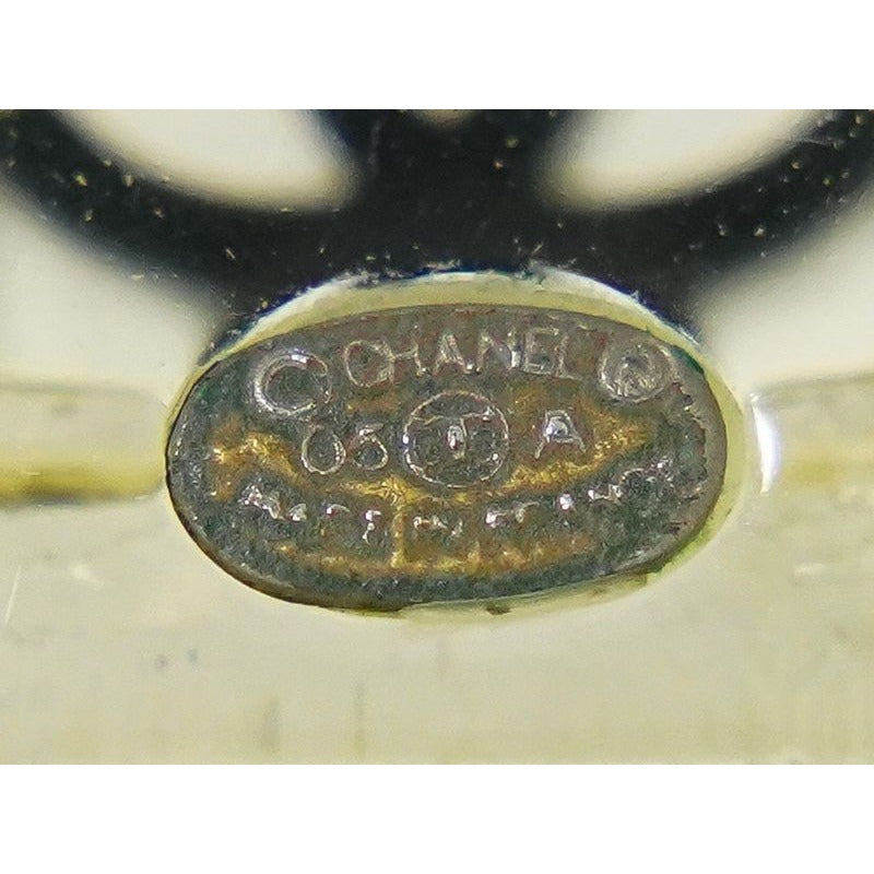 Chanel Coco Mark Necklace Pendant Plastic Metal Silver Hardware Clear — view 9