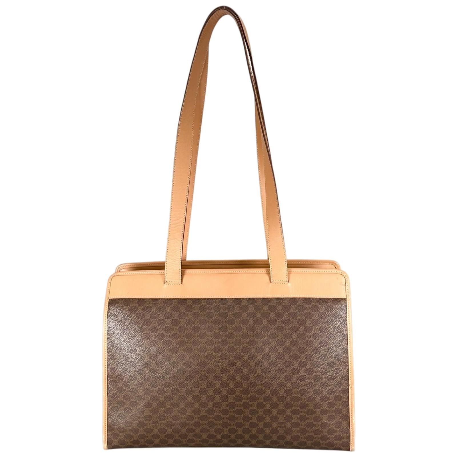 Celine Macadam Leather Brown Tote Gold — view 2
