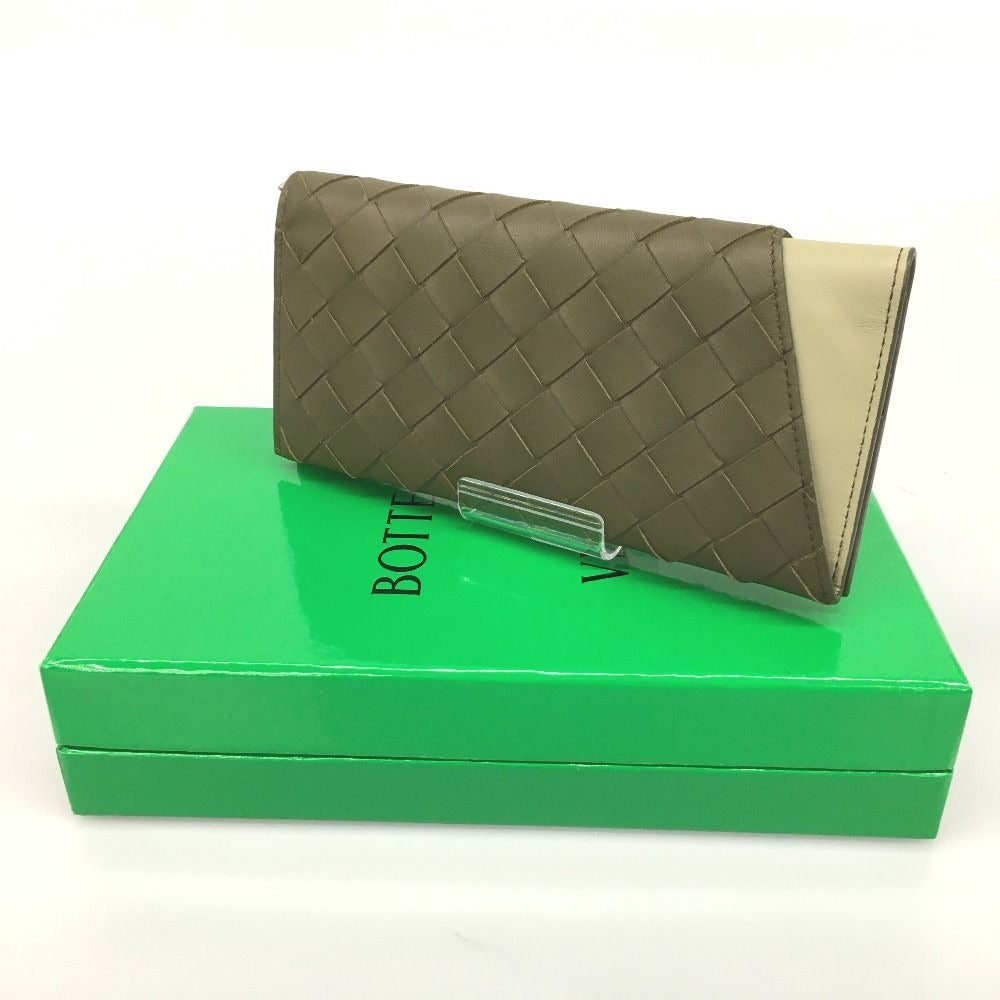 Bottega Veneta Bi-Fold Long Wallet Intrecciato Oblique
