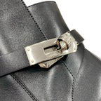 Hermes Neo Boots Short Shoes Leather Black Silver Kelly Hardware — view 9