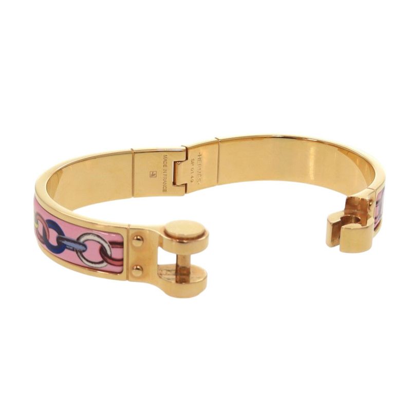 Hermes Charniere PM Bangle Metal Pink Gold Bracelet 0177 — view 6