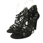 Hermes Sandals Shoes High Heels Suede 37 Black