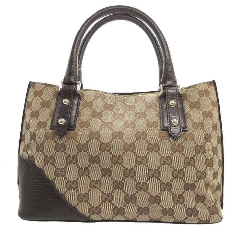 Gucci Sherry GG Canvas Leather Beige Brown Handbag 1789 — view 2
