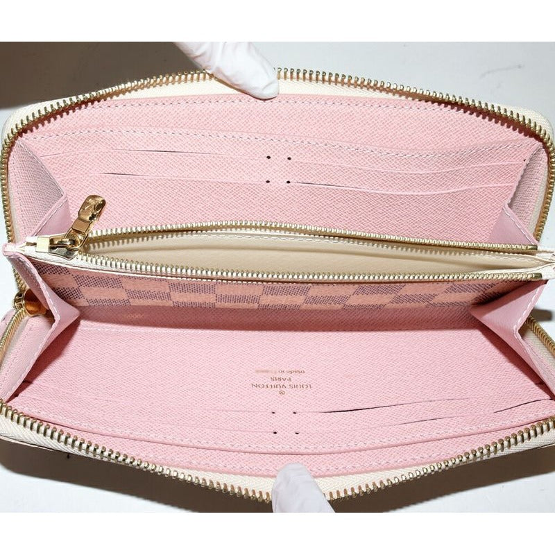 Louis Vuitton Round Zipper Long Wallet With Change Pocket Damier Azur Portefeui — view 3