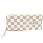 Louis Vuitton Round Zipper Long Wallet With Change Pocket Damier Azur Portefeui