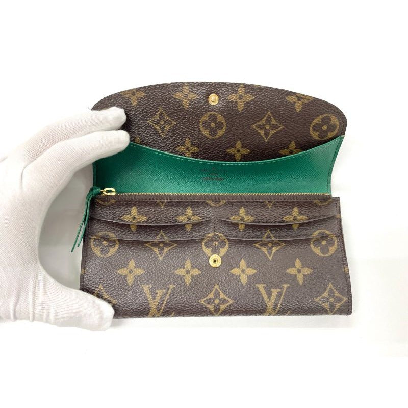 Louis Vuitton Monogram Portefeuille Emilie Zipper Long Wallet Brown — view 7