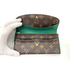 Louis Vuitton Monogram Portefeuille Emilie Zipper Long Wallet Brown — view 7