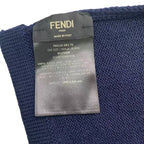 Fendi Muffler Wool Navy Mon Star Scarf — view 4