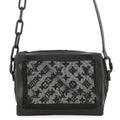 Louis Vuitton Shoulder Bag Monogram Mesh Leather Soft Trunk Embroidery Black