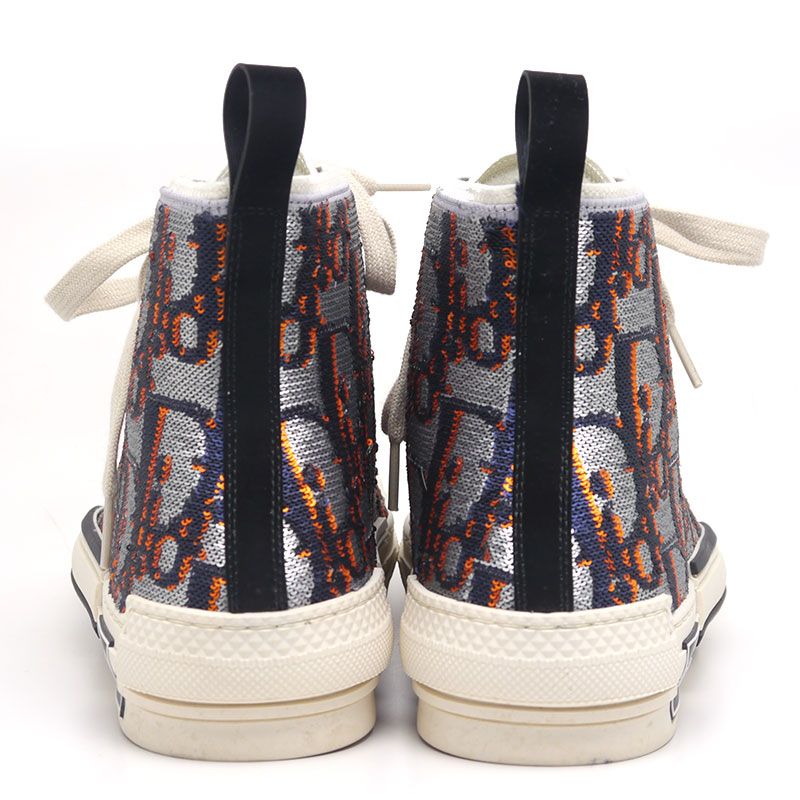 Dior B23 Sequined High Cut Sneakers Size 42 Silver — view 3