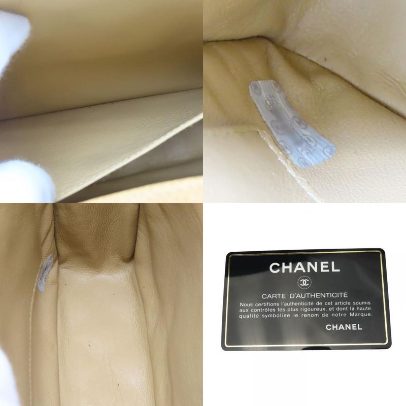 Chanel Shoulder Bag Quilted Caviar Leather Beige Gold Hardware 2 nd — view 8