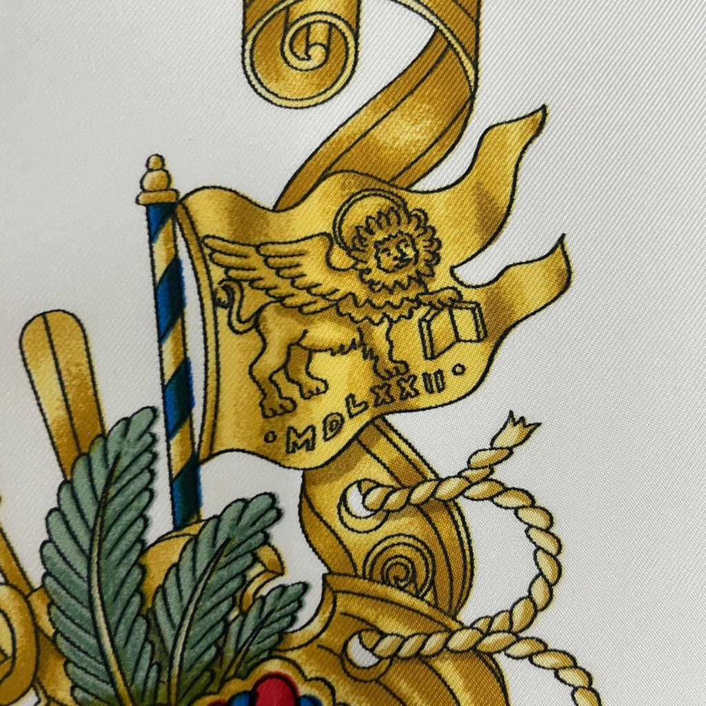 Hermes Carre 90 Silk Scarf Voiles de Lumiere Sailing Ship of Light White — view 8