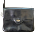 Gucci Vintage Handbag Clutch Pouch Leather Black Travel Business