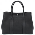 Hermes Handbag Garden Party PM Tote Leather Black Silver Ha
