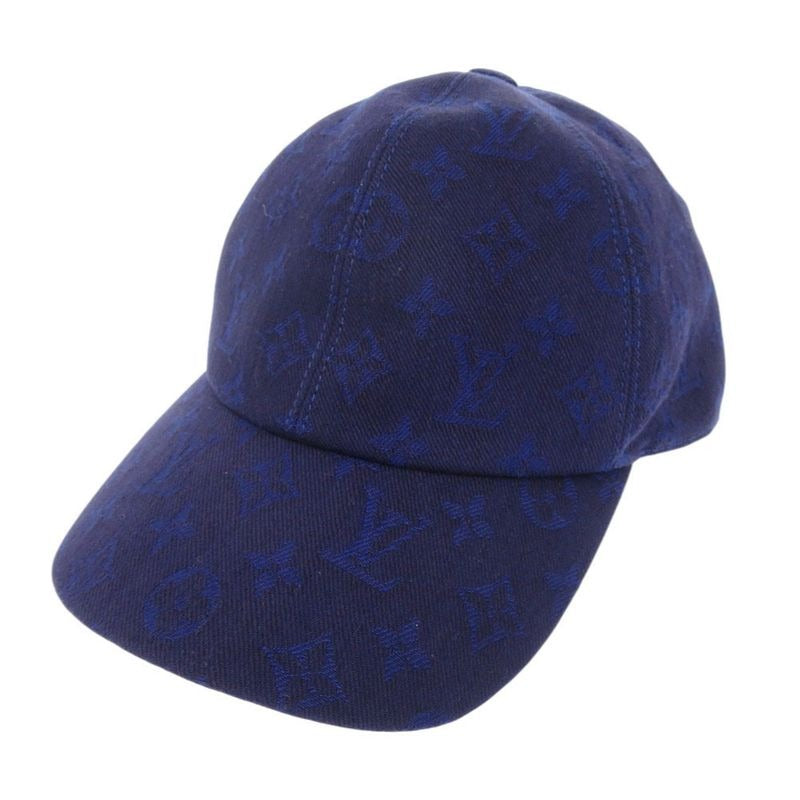 Louis Vuitton Cap Monogram Essential Size L Cotton Blue Hat