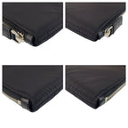 Prada Tessuto Triangle Logo Plate Black Silver Hardware Nylon Clutch Bag Second — view 4