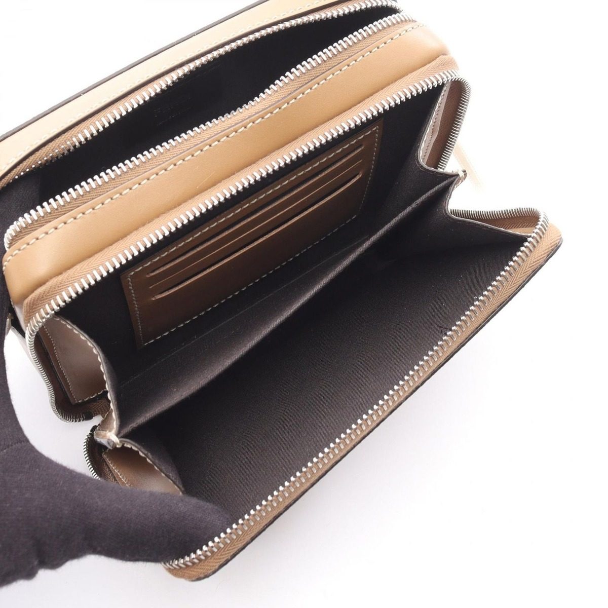Fendi Shoulder Bag Square FF Camera Case Organizer Brown Canvas Leather — view 4