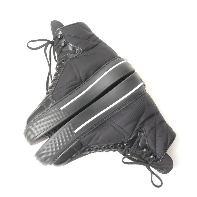 Prada Macro HIGH TOP Sneakers Size 37 Cut Triangle Logo Re-nylon — view 7