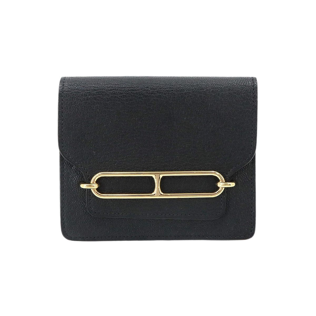 Hermes Roulis Slim Wallet Bifold Chevre Black