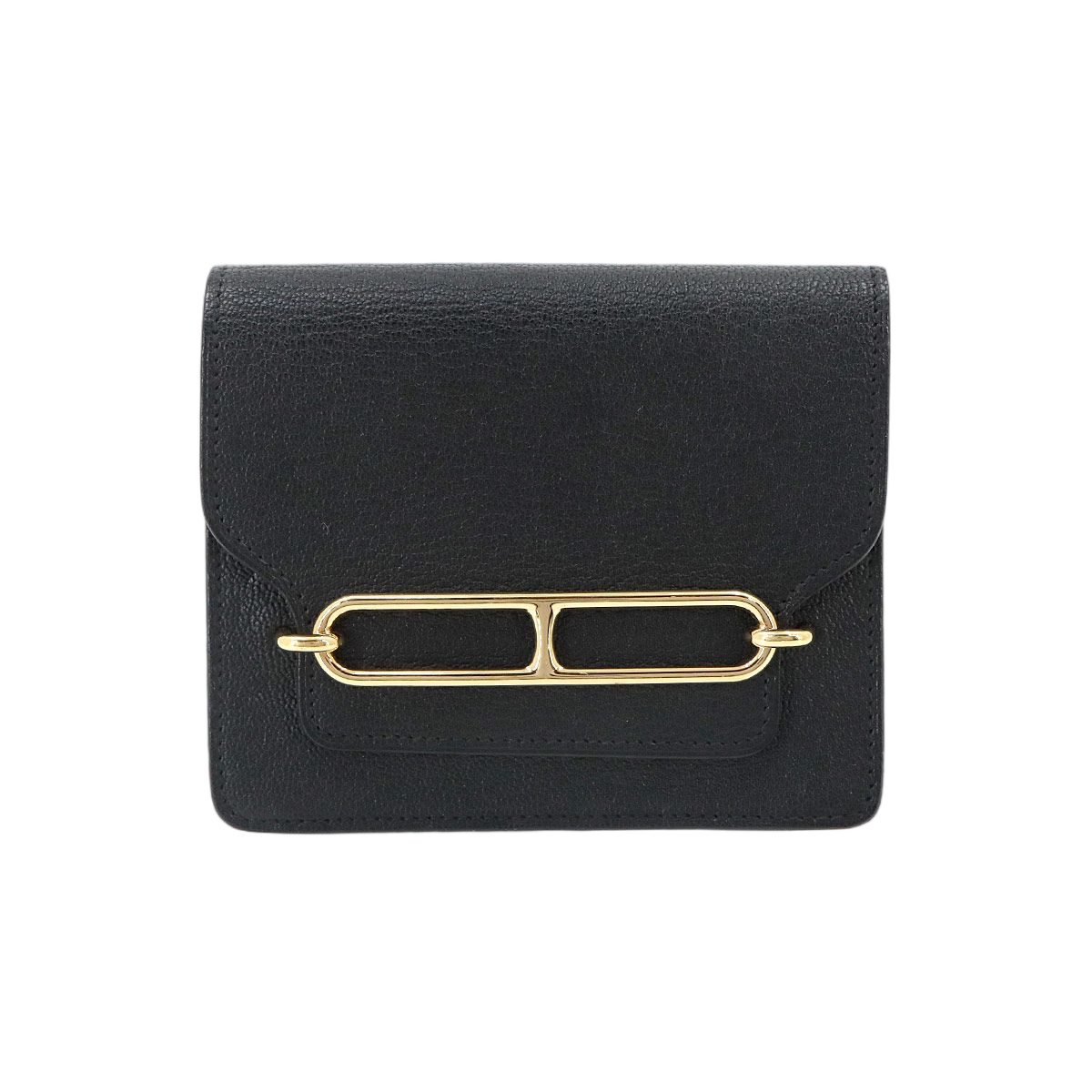Hermes Roulis Slim Wallet Bifold Chevre Black