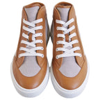 Hermes Enjoy Sneakers Leather Canvas Beige Brown — view 4