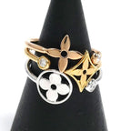 Louis Vuitton 18k Yellow Gold PG WG Bag Monogram Idylle Diamond Ring No 9 49