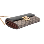 Gucci Long Wallet GG Supreme Brown Black — view 3