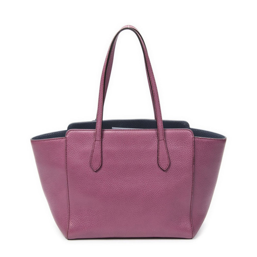 Gucci Small Bicolor Swing Tote Purple Grain Calfskin Leather Tot" — view 5