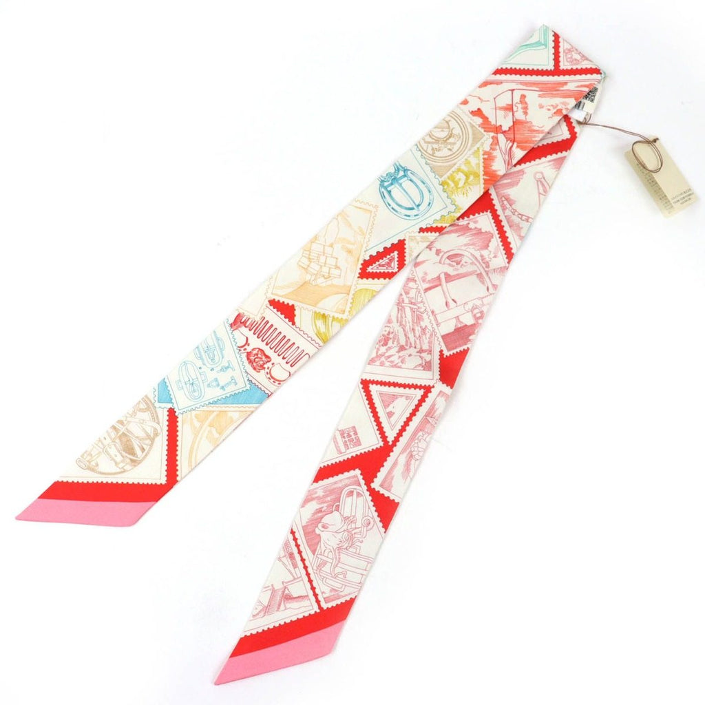 Hermes Twilly Faubourg Lover Silk Rose Rouge Multicolor Scarf Recommended — view 3