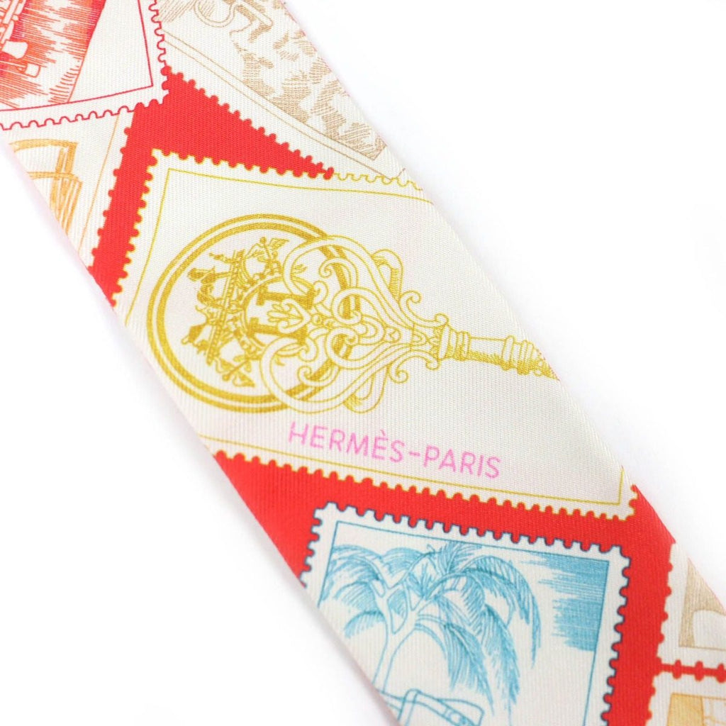 Hermes Twilly Faubourg Lover Silk Rose Rouge Multicolor Scarf Recommended — view 4
