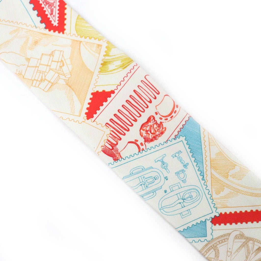 Hermes Twilly Faubourg Lover Silk Rose Rouge Multicolor Scarf Recommended — view 5