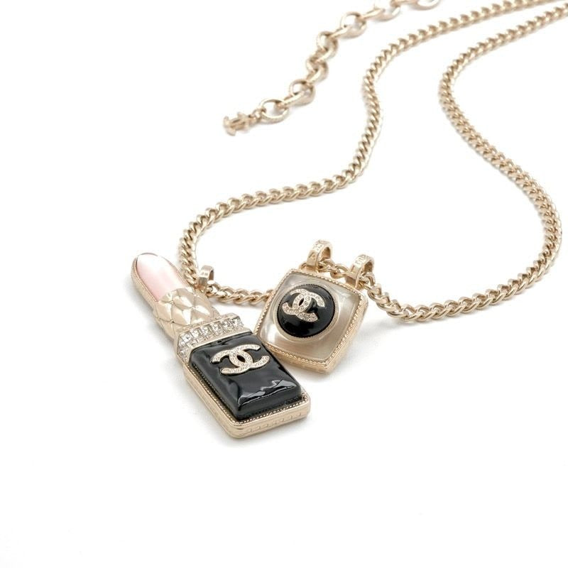 Chanel Choker Gold Coco Mark Lip Charm Rhinestone — view 2
