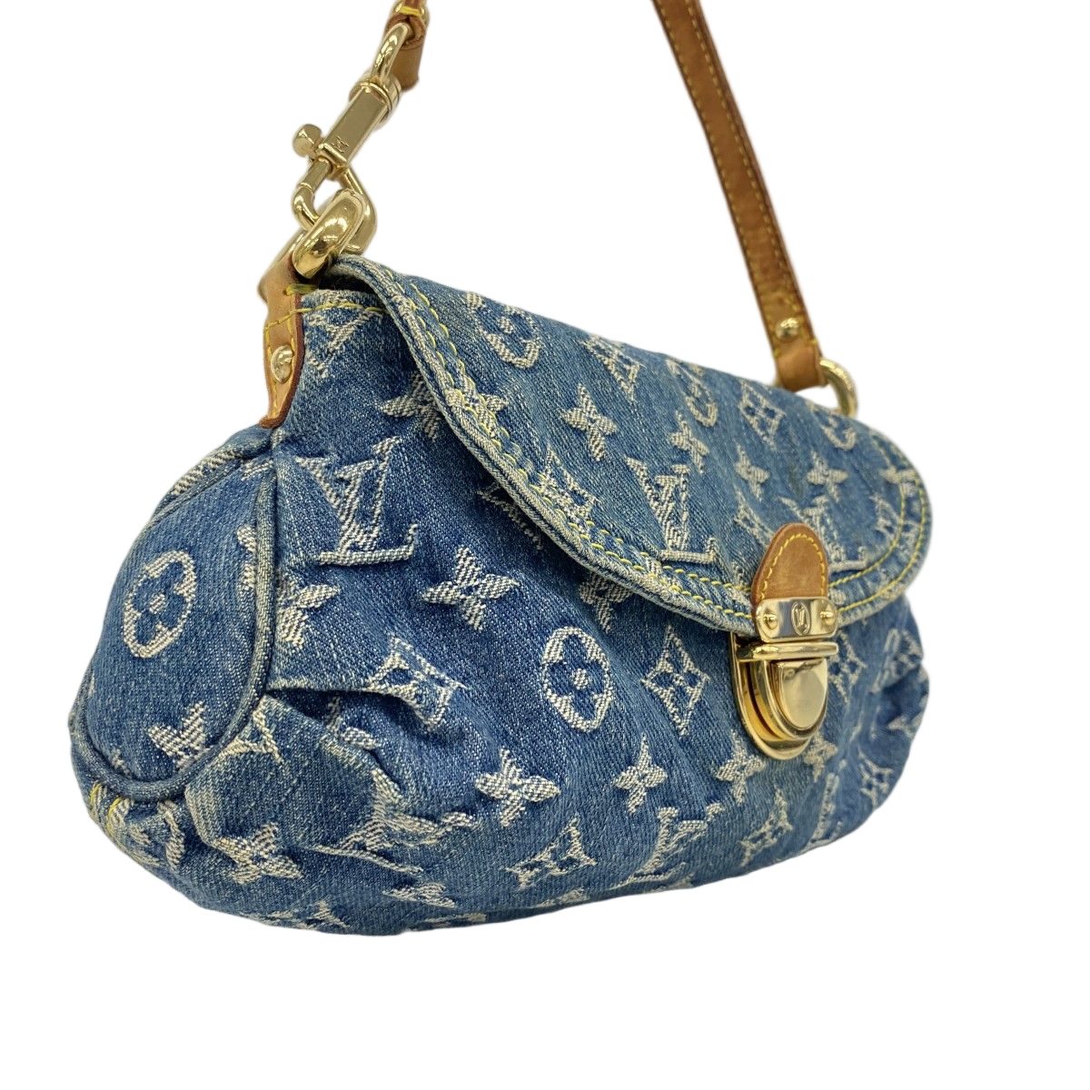Louis Vuitton Handbag Monogram Denim Mini Pleaty Blue — view 2