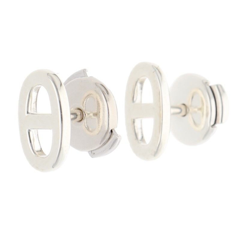 Hermes Chaine D'ancre TPM Silver Earrings — view 2