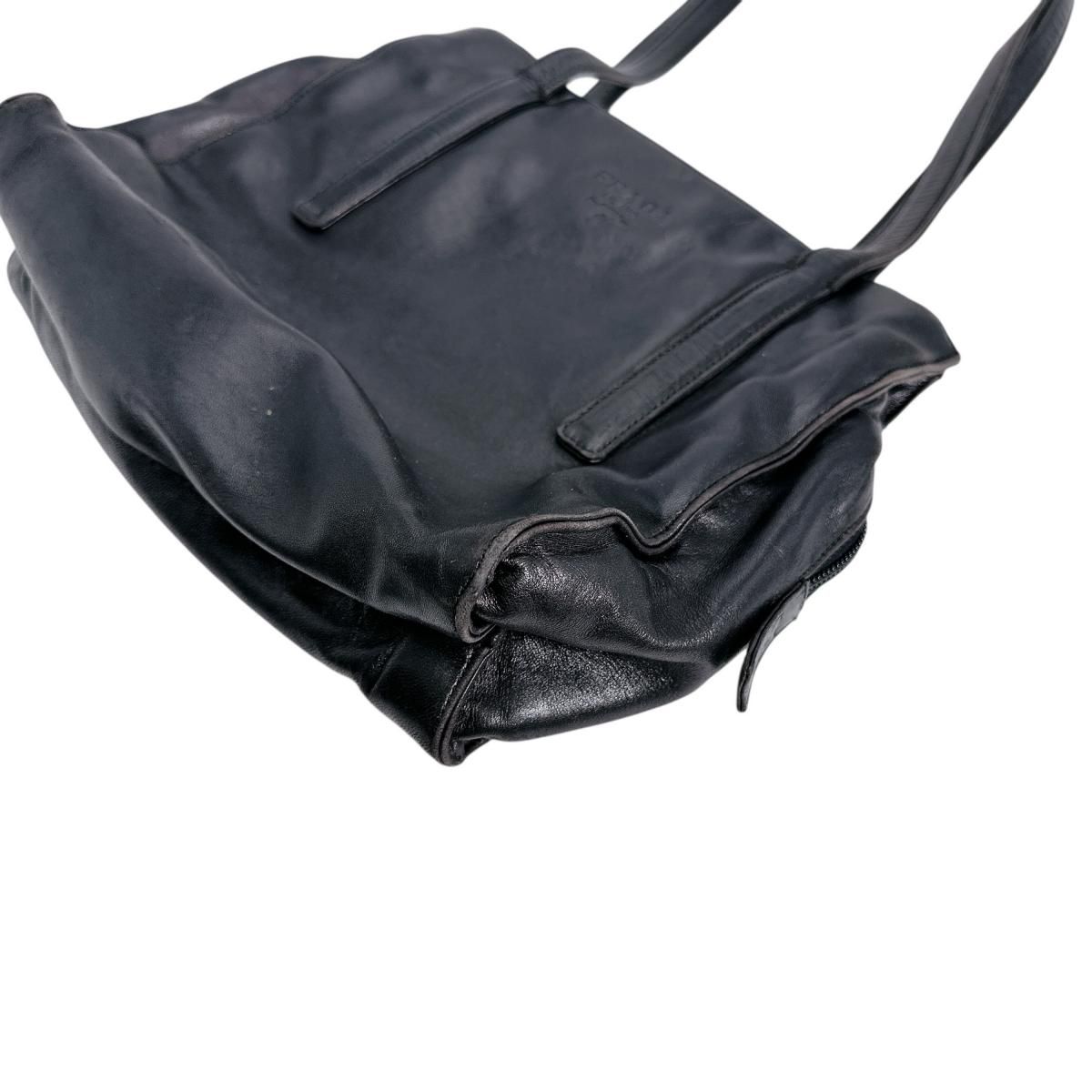 Prada Tote Bag Logo Shape Pressed Black — view 5