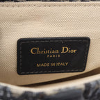Dior Handbag Saddle Oblique Navy Canvas Leather Bag Mini — view 4