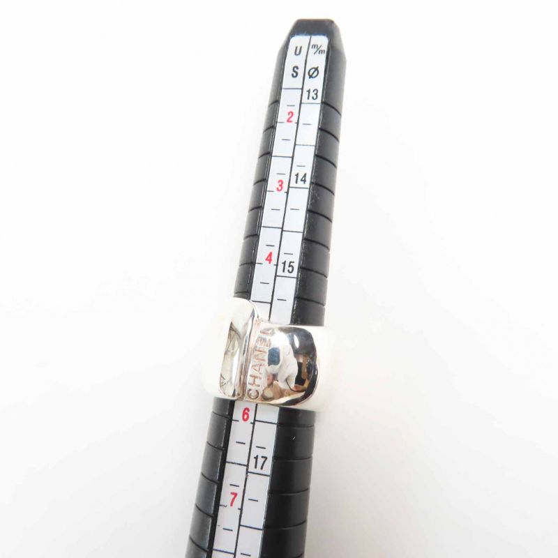 Chanel Vintage Logo Ring SV 925 Silver Size 10 Weight 18 g — view 8